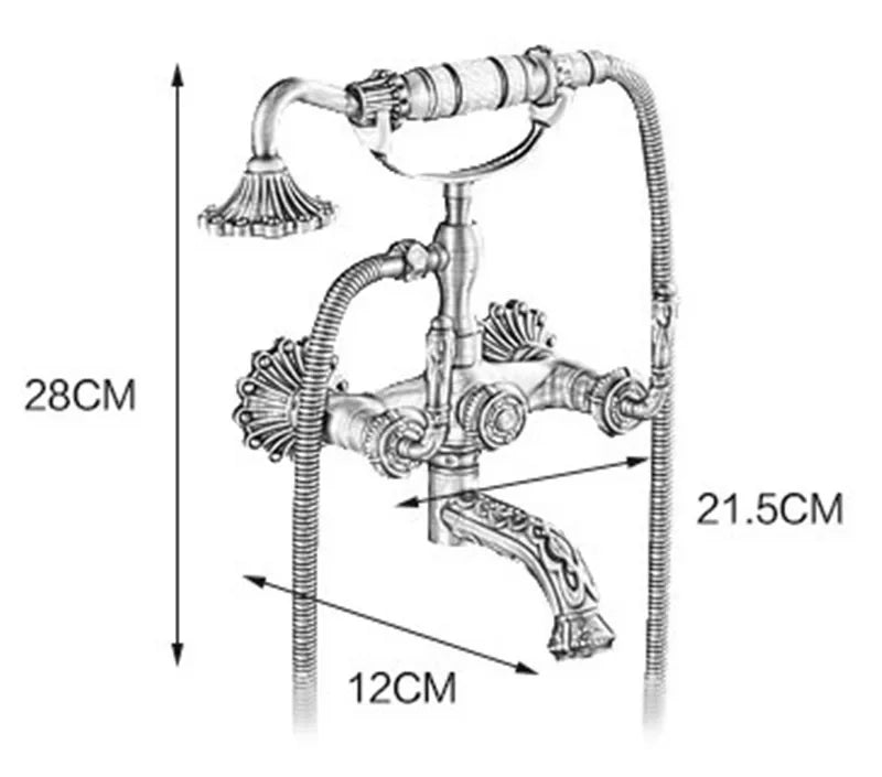 Antique Bathtub Shower Set Wall Mounted