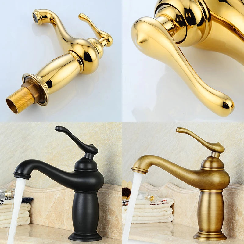 Antique Bronze Bathroom Washbasin Faucet