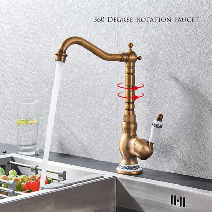 Elegant Crane Antique Basin Faucet