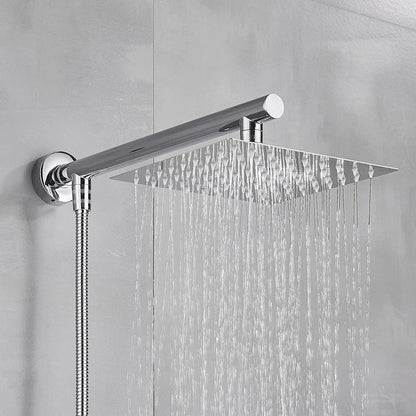 Ultra-thin Wall Mount Rainfall Shower Head With 16inch Stainless Steel Shower