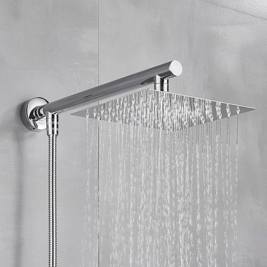 Ultra-thin Wall Mount Rainfall Shower Head With 16inch Stainless Steel Shower
