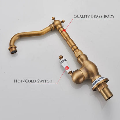 Elegant Crane Antique Basin Faucet