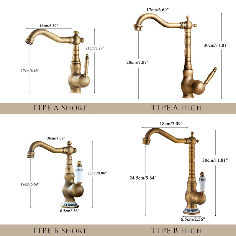 Elegant Crane Antique Basin Faucet