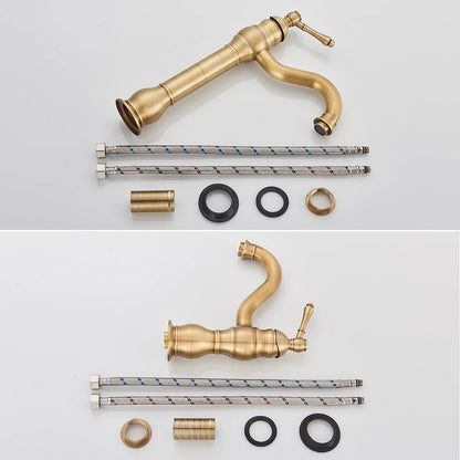 Antique Brass Basin Vessel Sink Faucet