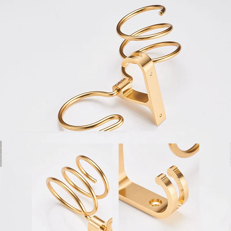 Wall Mount Bathroom Hair Dryer Holder With Cup