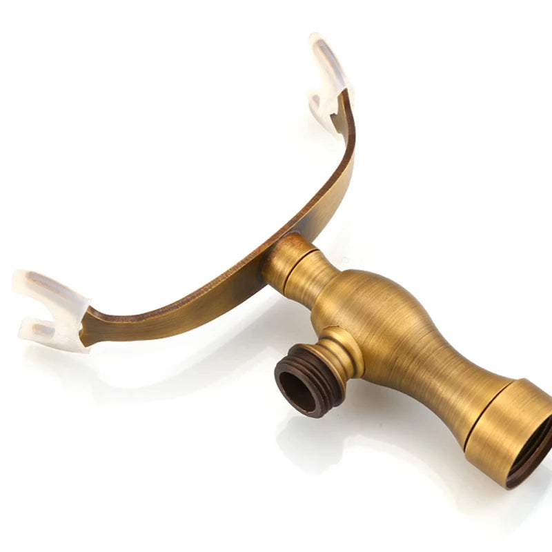 Antique brass bathtub faucet wall mounted