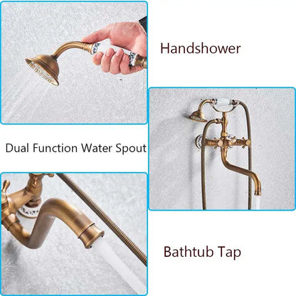 Antique Brass Bathtub Shower