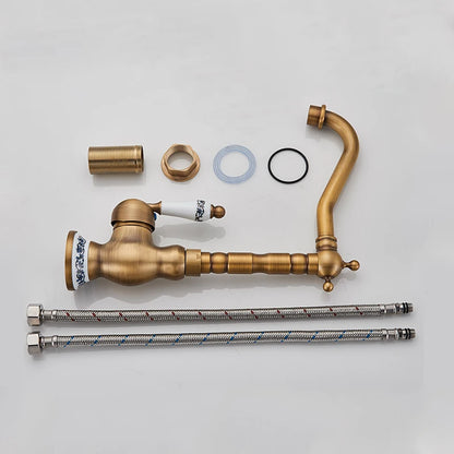 Elegant Crane Antique Basin Faucet