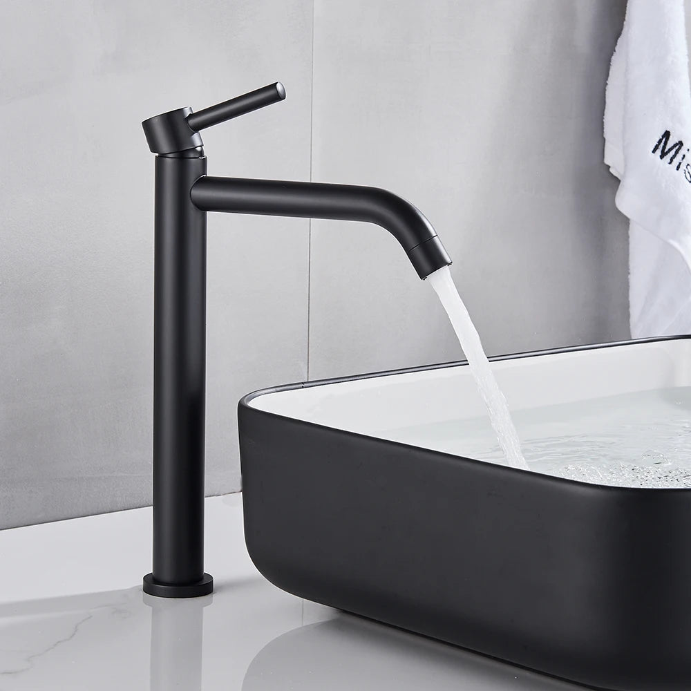 Black Mixer Water Hot Cold Basin Faucet
