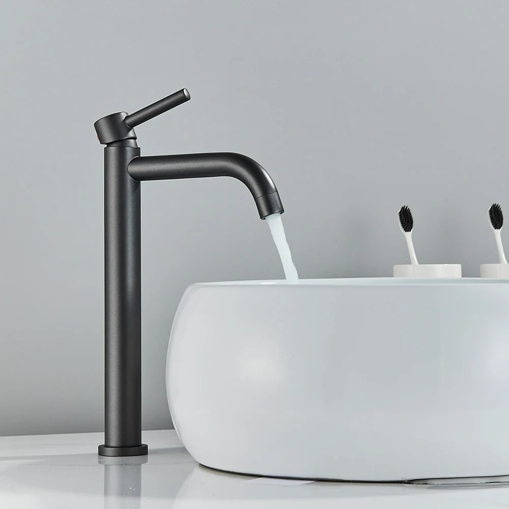 Black Mixer Water Hot Cold Basin Faucet