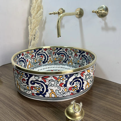 Handmade Wash Basin - High Quality Porcelain Ceramic, Scratch and Stain Resistant, Multiple Colors, Traditional Craftsmanship