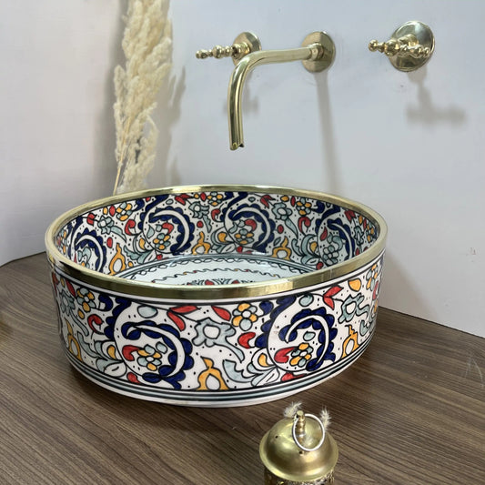 Handmade Wash Basin - High Quality Porcelain Ceramic, Scratch and Stain Resistant, Multiple Colors, Traditional Craftsmanship