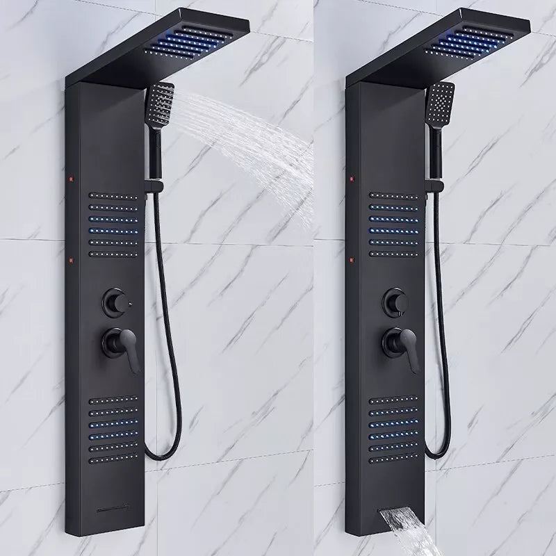 Matte Black LED Shower Panel