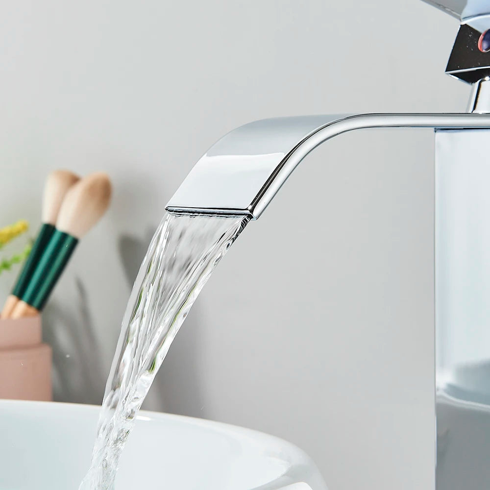 Waterfall Chrome Bathroom Basin Faucet