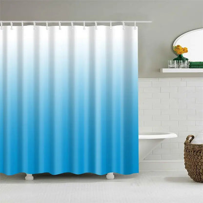 Fashion Plain Color Gradient Shower Curtain Waterproof