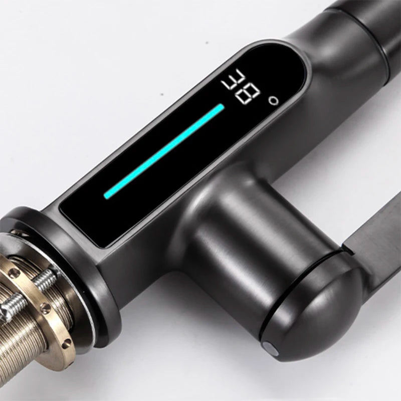 Temperature Digital Display Waterfall Basin Faucet