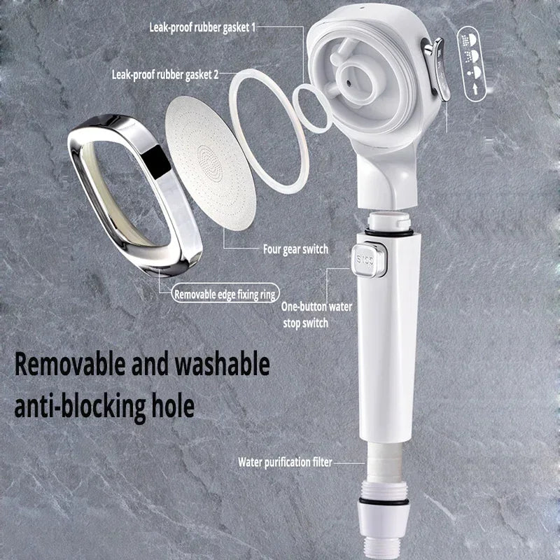 High Pressure Shower Head Water Saving with waterfilter
