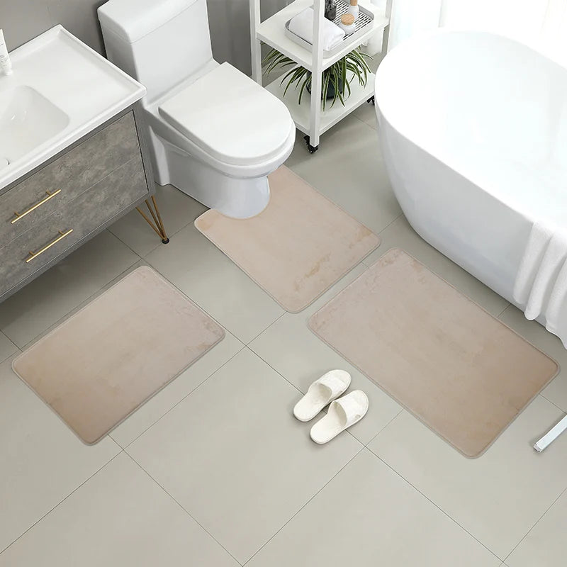 Three Piece Toilet, Bath Floor Mat, Shower Mat,