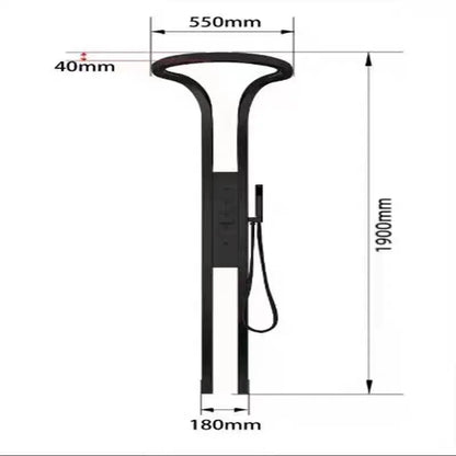 High-end Digital Display Large Ring Shower Set Pure Copper Wall Hanging Rotating Surface Decoration Innovative Waterfall