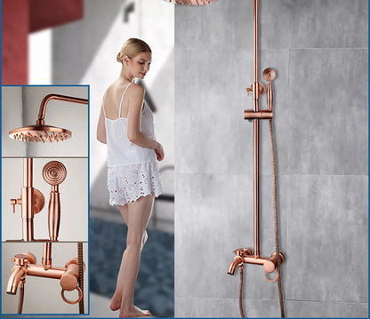 Antique Copper Bathroom Shower Set