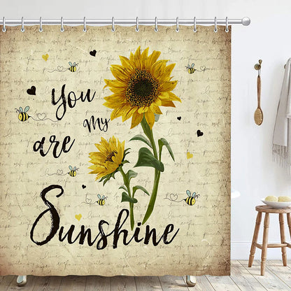 Shower Curtain set with Non-Slip Rugs