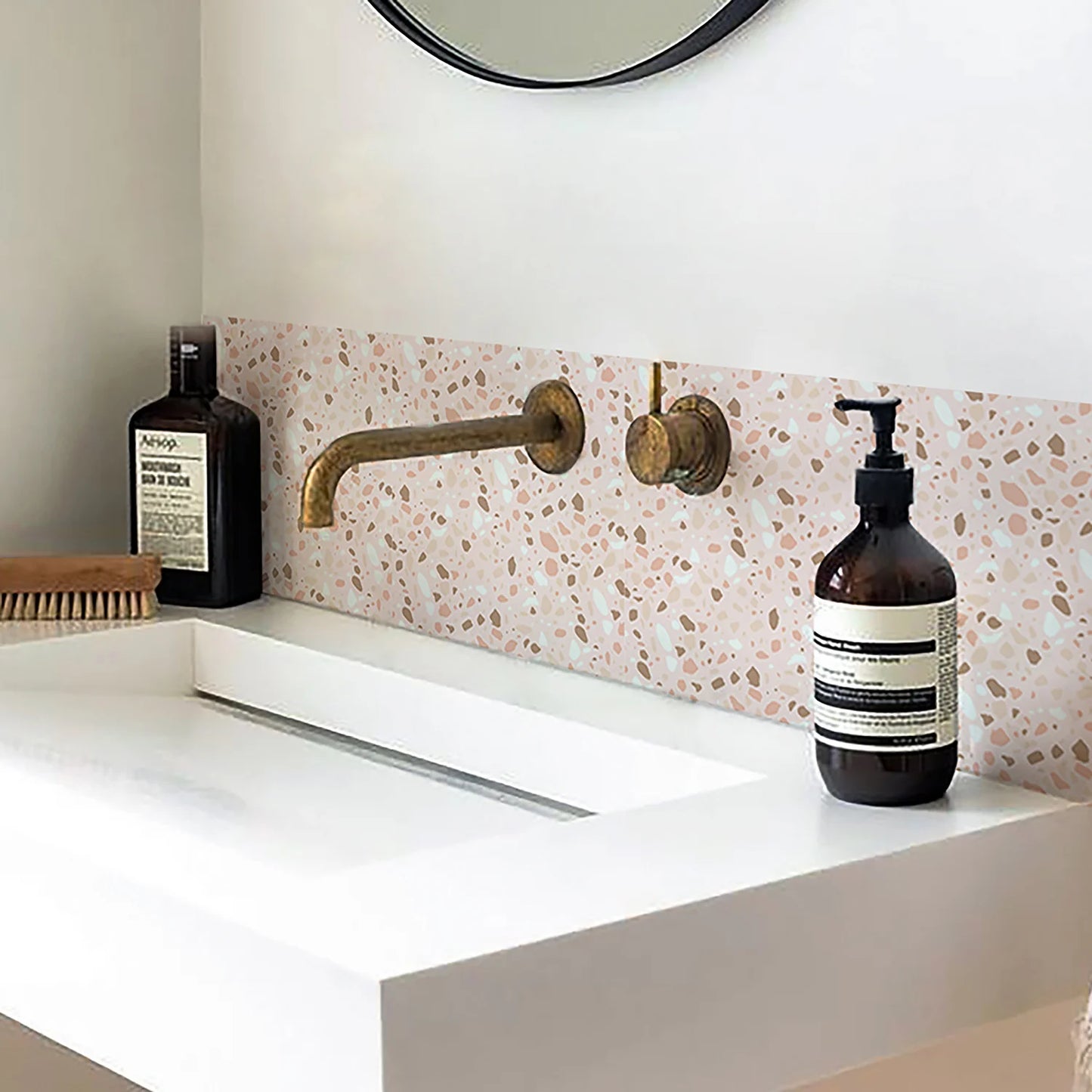 Pink Matte Wall Tile Sticker Peel and Stick