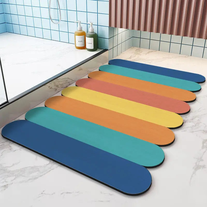 VIKAMA Nordic Diatom Mud Bathroom Water-Absorbing Anti-Slip Mat, Toilet Entrance Mat, Quick-Drying Foot Mat, Home Decoration