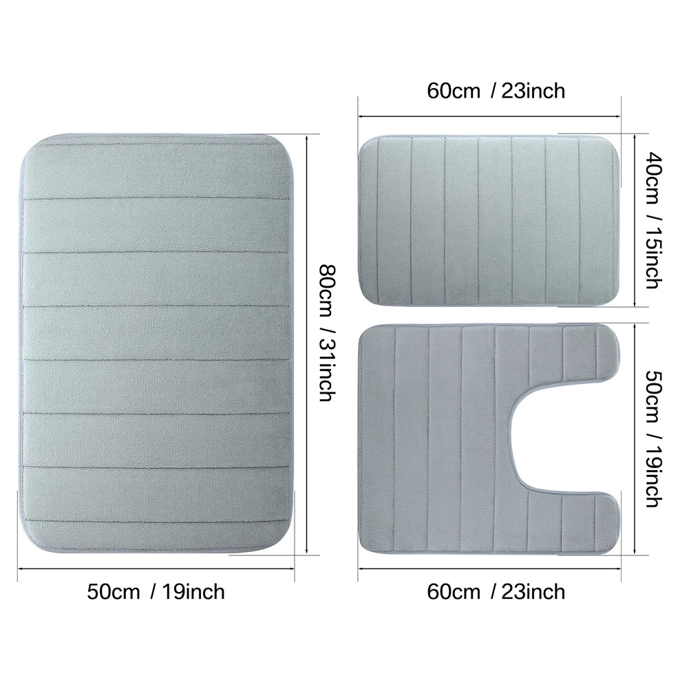 Bath Non Slip Memory Foam Bathroom Soft Rugs