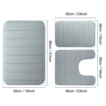 Bath Non Slip Memory Foam Bathroom Soft Rugs