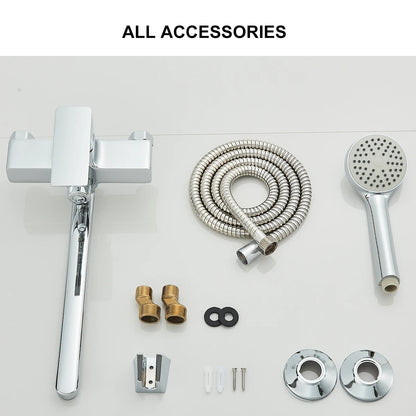 Wall Mounted Bathtub Faucet With Shower hand Held