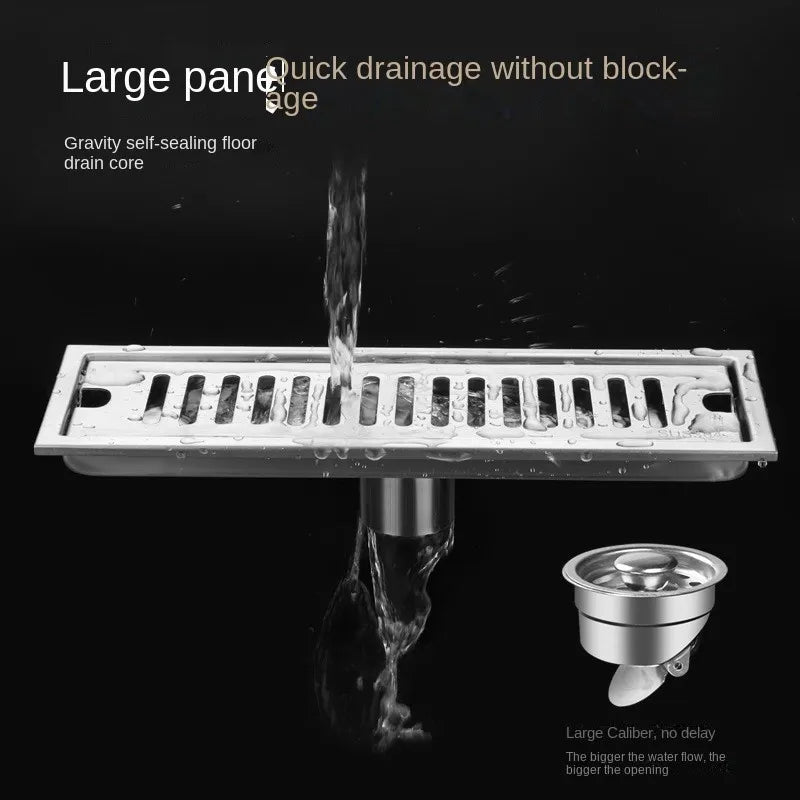 Black 20-80cm Extended Floor Drain Bathroom