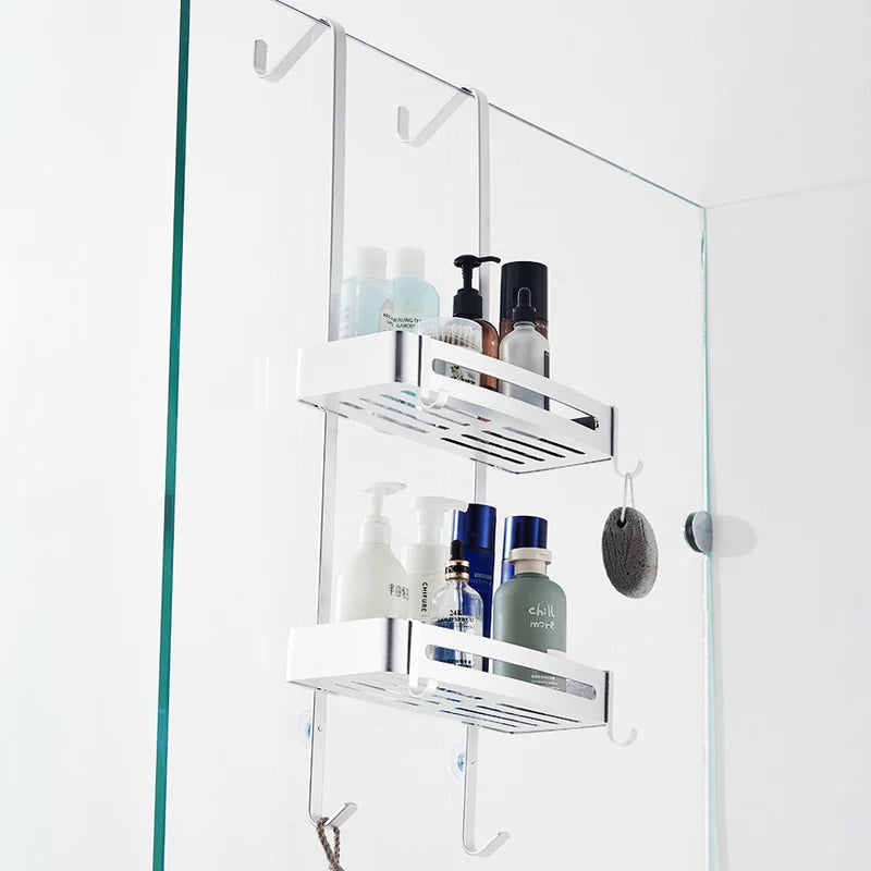 Black Hanging Bath Shelves Bathroom Organizer