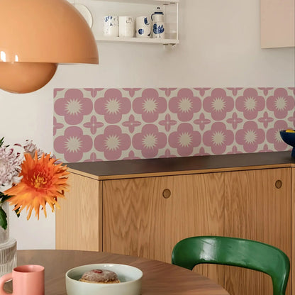 Pink Matte Wall Tile Sticker Peel and Stick