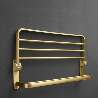 Brushed Gold Space Aluminum Towel Rack Shelf