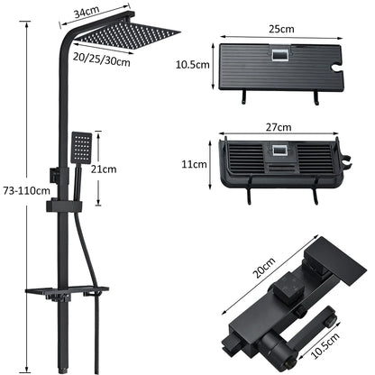 Black Chrome 3/4-way Shower Faucet