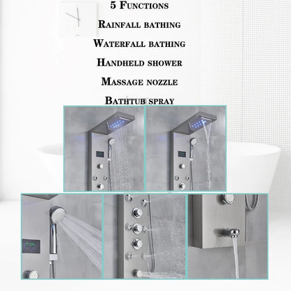 LED Light Bathroom Shower Faucet Set