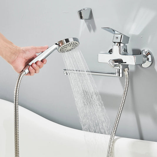 Wall Mounted Bathtub Faucet With Shower hand Held