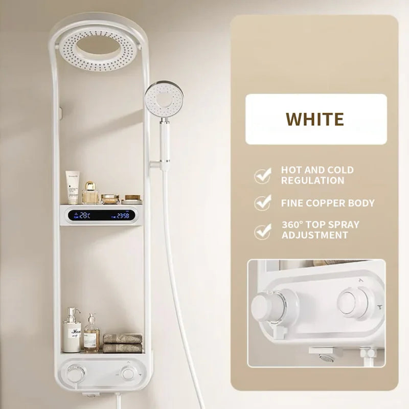 Bathroom Sets Rain Faucets Design Rainfall Waterfall Black Mixer Hot Cold Digital Thermostatic Shower Set