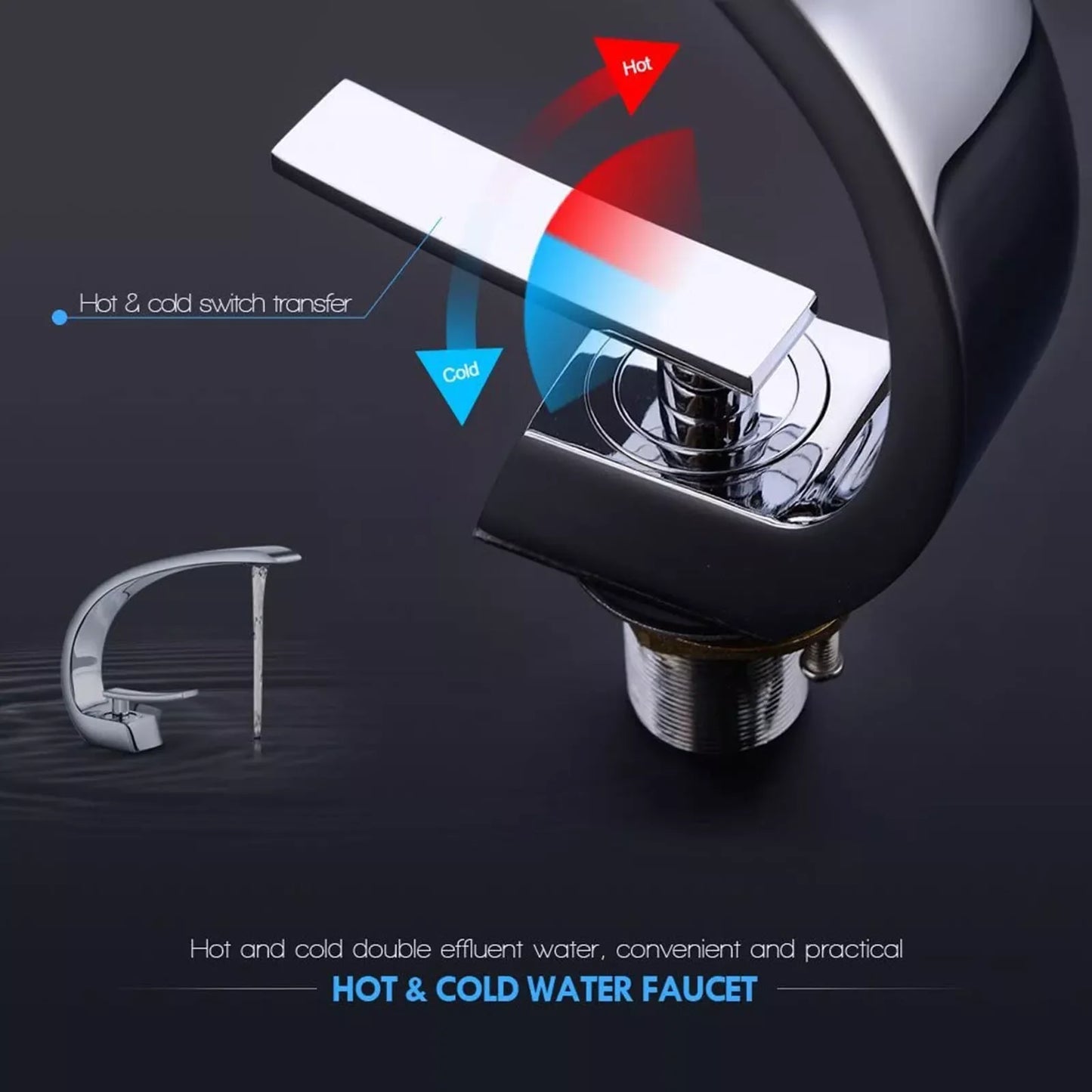 Deck Mounted Cold and Hot Basin Faucet
