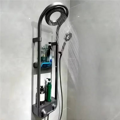 Bathroom Sets Rain Faucets Design Rainfall Waterfall Black Mixer Hot Cold Digital Thermostatic Shower Set
