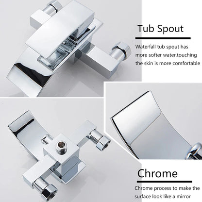 Chrome Waterfall Bathroom Batutub Faucet