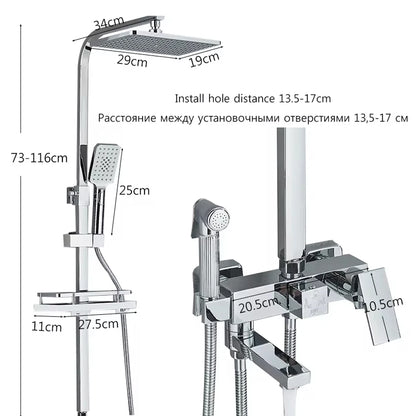 Chrome Brass Shower Faucet Set