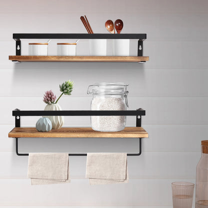 Wooden Wall Mounted Shelf 2 Tiers
