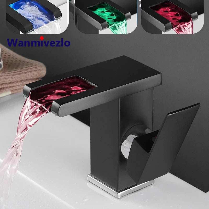 Wastafel Waterkracht LED Waterval Kraan 