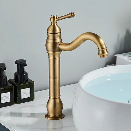 Antique Brass Basin Faucet Bathroom