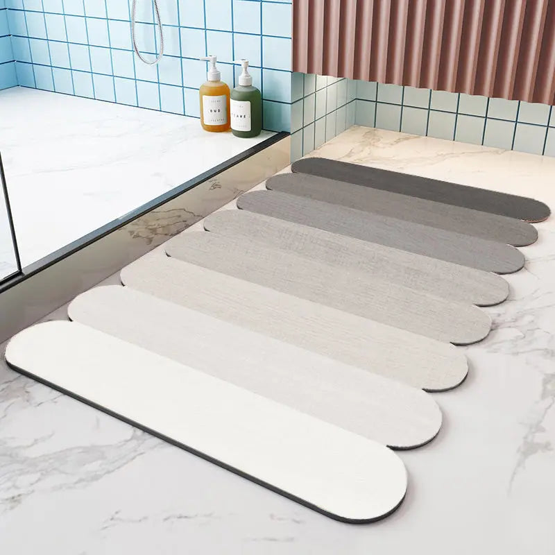 VIKAMA Nordic Diatom Mud Bathroom Water-Absorbing Anti-Slip Mat, Toilet Entrance Mat, Quick-Drying Foot Mat, Home Decoration