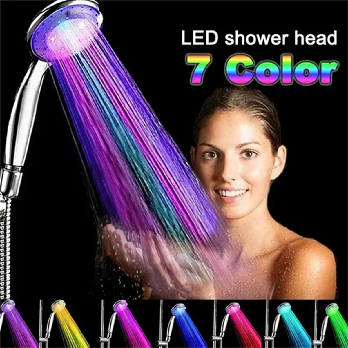 LED 7 Colors Shower Head Automatically Color-Changing