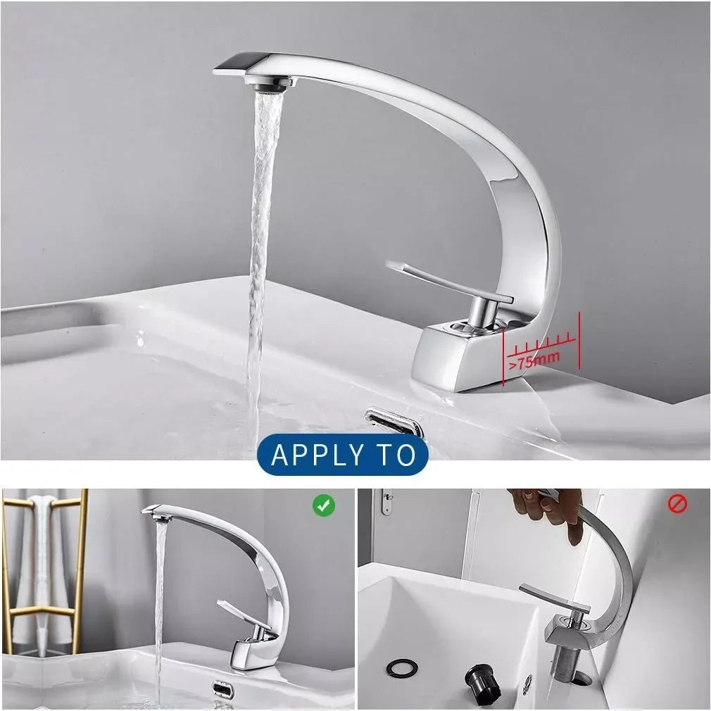 Deck Mounted Cold and Hot Basin Faucet