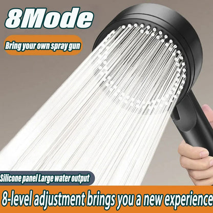 8 Mode Shower Head Water Saving High Pressure