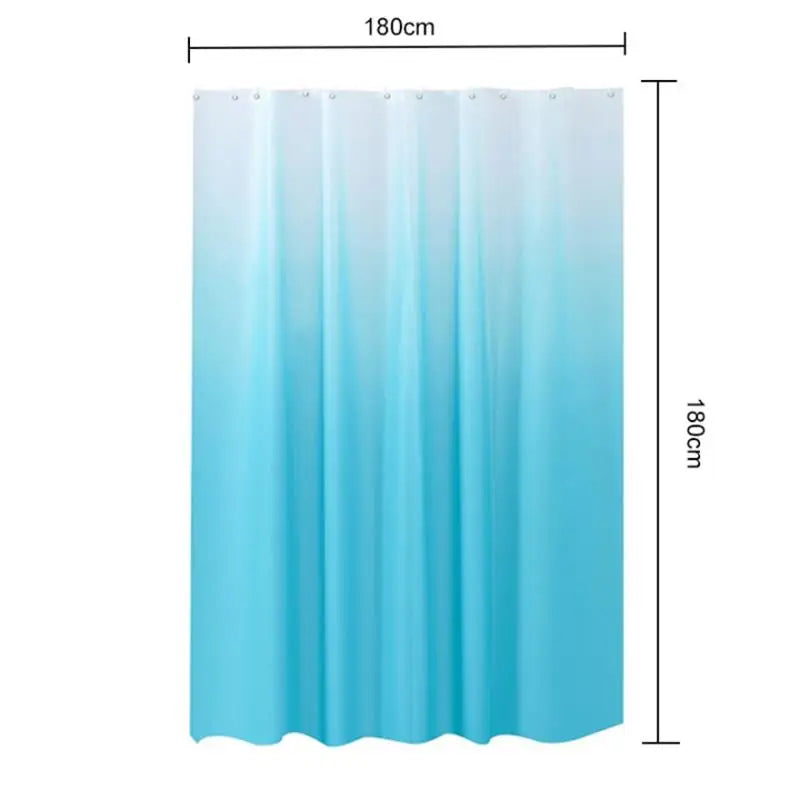 Fashion Plain Color Gradient Shower Curtain Waterproof